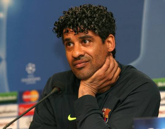 Trainer Frank Rijkaard (FC Barcelona) - Pressekonferenz Fußball EC 1 Herren Champions League 2007 2008, Barca, Pressetermin Porträt Gelsenkirchen Skepsis, Fußball EC 1 Herren Champions League 2007 2008, Barca, Pressetermin Porträt Gelsenkirchen Skepsis,