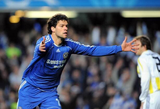 Michael Ballack (Chelsea) - Torjubel Fußball EC 1 Herren Champions League 2007 2008, Chelsea FC London Einzelbild London Freude, Fußball EC 1 Herren Champions League 2007 2008, Chelsea FC London Einzelbild London Freude,