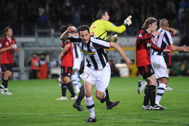 Hasan Salihamidzic (Juventus Turin, vorn) - Torjubel -  Fußball Herren Serie A 2007 2008, 1. Italienische Liga, Juventus Turin - AC Mailand 3:2, Milan, Juve Gruppe Turin Freude, Fußball Herren Serie A 2007 2008, 1. Italienische Liga, Juventus Turin - AC Mailand 3:2, Milan, Juve Gruppe Turin Freude,