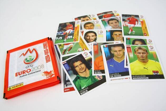 EM Ausgabe der beliebten Panini Sammelbilder Fußball EM Herren Vorschau EM 2008, Nationalmannschaft, Fotostudio, Studioaufnahme, Gruppe Fußball EM Herren Vorschau EM 2008, Nationalmannschaft, Fotostudio, Studioaufnahme, Gruppe 