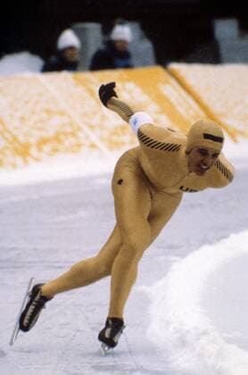 Eric Heiden (USA) Eisschnellauf OS Sommer Herren Olympische Spiele 1980, Winterspiele, Einzelbild Aufnahmedatum geschätzt Lake Placid Dynamik, Eisschnellauf OS Sommer Herren Olympische Spiele 1980, Winterspiele, Einzelbild Aufnahmedatum geschätzt Lake Placid Dynamik,