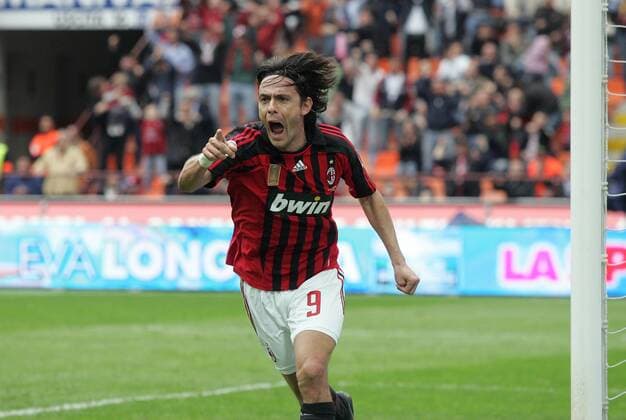 Filippo Inzaghi (AC Mailand) - Torjubel - Fußball Herren Serie A 2007 2008, 1. Italienische Liga, AC Mailand, Milan Einzelbild Mailand Freude, Begeisterung, Fußball Herren Serie A 2007 2008, 1. Italienische Liga, AC Mailand, Milan Einzelbild Mailand Freude, Begeisterung,