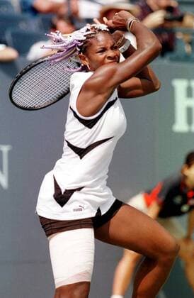 Serena Williams (USA) -  (NYP98083109) Tennis Damen US Open 1998, WTA Tour, Grand Slam, Finale, Einzelbild Flushing Meadows Meadow New York Dynamik, Tennis Damen US Open 1998, WTA Tour, Grand Slam, Finale, Einzelbild Flushing Meadows Meadow New York Dynamik,