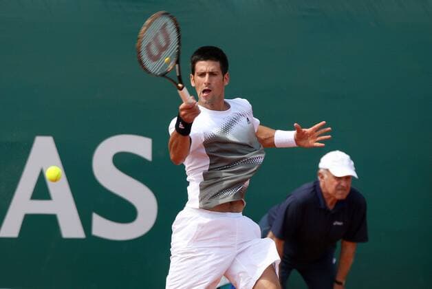 Novak Djokovic (Serbien) -  Tennis Herren Monte Carlo Open 2008, ATP Tour Einzelbild Monte Carlo Monaco Dynamik, Tennis Herren Monte Carlo Open 2008, ATP Tour Einzelbild Monte Carlo Monaco Dynamik,