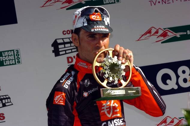 Alejandro Valverde (Spanien Caisse d Epargne) gewinnt Lüttich Bastogne Lüttich 2008 - Radsport Herren Lüttich - Bastogne - Lüttich 2008, Straßenradsport, Straße, Rad, Einzelbild Lüttich Freude, Radsport Herren Lüttich - Bastogne - Lüttich 2008, Straßenradsport, Straße, Rad, Einzelbild Lüttich Freude,