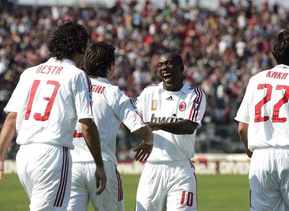 Clarence Seedorf (AC Mailand, Mitte) - Torjubel - Fußball Herren Serie A 2007 2008, 1. Italienische Liga, AC Mailand, Milan Gruppe Livorno Freude, Fußball Herren Serie A 2007 2008, 1. Italienische Liga, AC Mailand, Milan Gruppe Livorno Freude,