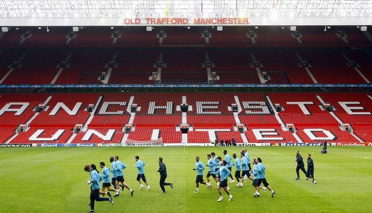 Training FC Barcelona im Old Trafford Stadion - Heimspielstätte von Manchester United -  - NOxONLINExUSE Fußball EC 1 Herren Champions League 2007 2008, Barca, Training Totale Old Trafford Manchester Fußball EC 1 Herren Champions League 2007 2008, Barca, Training Totale Old Trafford Manchester