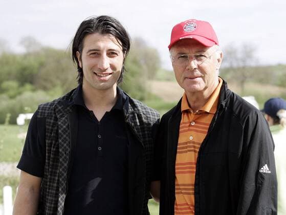 Franz Beckenbauer (Deutschland, re.) und Murat Yakin (Schweiz Trainer FC Frauenfeld) am Rande des Eagles Charity Golfcups Fußball Herren Eagles Charity Golfcup 2008, Golf Cup, Freizeit, Freizeitsport, Ausgleich, Ausgleichssport Gruppe Rust Fußball Herren Eagles Charity Golfcup 2008, Golf Cup, Freizeit, Freizeitsport, Ausgleich, Ausgleichssport Gruppe Rust