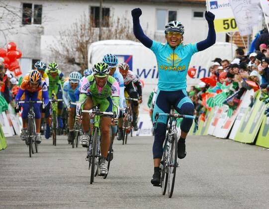 Maxim Iglinskiy (Kasachstan Astana) gewinnt die 2. Etappe der Tour de Romandie 2008 Radsport Herren Tour de Romandie 2008, Straßenradsport, Straße, Rad Gruppe ProTour Morges - Saignelegier Freude, Radsport Herren Tour de Romandie 2008, Straßenradsport, Straße, Rad Gruppe ProTour Morges - Saignelegier Freude, 