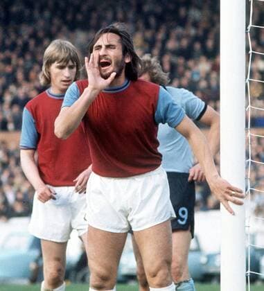 Frank Lampard Senior (West Ham, vorn) -  Fußball Herren English Football League First Division 1974 1975, One, 1. Englische Liga, Gruppe Coventry Fußball Herren English Football League First Division 1974 1975, One, 1. Englische Liga, Gruppe Coventry