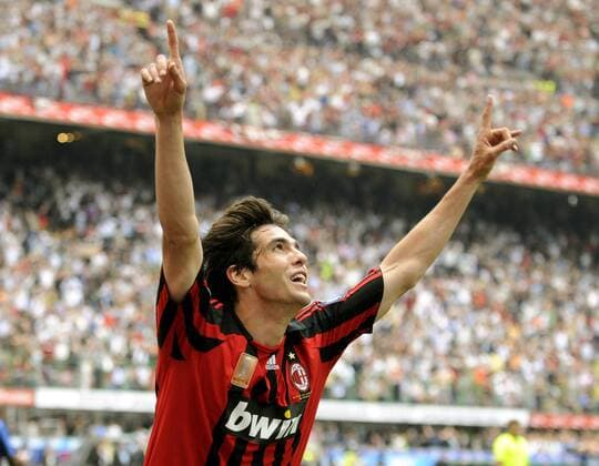 Kaka (AC Mailand) - Torjubel -  Fußball Herren Serie A 2007 2008, 1. Italienische Liga, AC Mailand, Vdig Einzelbild Mailand Freude, Fußball Herren Serie A 2007 2008, 1. Italienische Liga, AC Mailand, Vdig Einzelbild Mailand Freude,