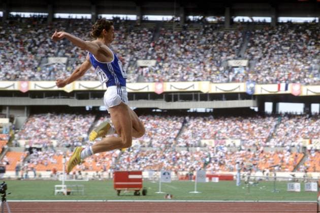 Christian Schenk (DDR) Leichtathletik OS Sommer Herren Olympische Spiele Seoul 1988, Sommerspiele, Einzelbild Seoul Dynamik, Leichtathletik OS Sommer Herren Olympische Spiele Seoul 1988, Sommerspiele, Einzelbild Seoul Dynamik,