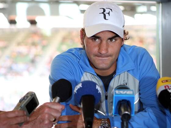 Roger Federer (Schweiz) - Pressekonferenz Tennis Herren Masters Series Hamburg 2008, ATP Tour, Vdig Einzelbild Am Hamburger Rothenbaum Hamburg Tennis Herren Masters Series Hamburg 2008, ATP Tour, Vdig Einzelbild Am Hamburger Rothenbaum Hamburg