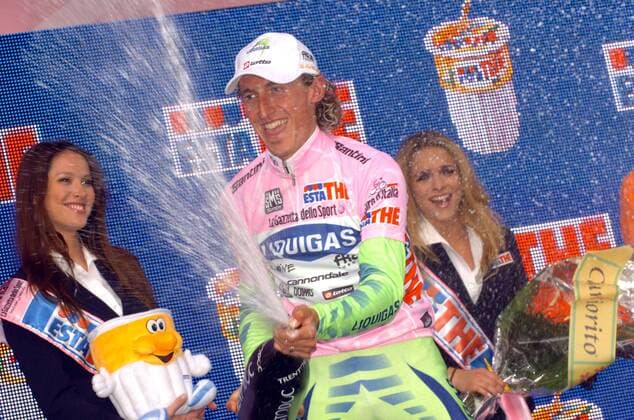 Franco Pellizotti (Italien Liquigas), Träger des rosa Trikots nach der 3. Etappe des Giro d Italia 2008 - Radsport Herren Giro d Italia 2008, ditalia, Straßenradsport, Straße, Rad, Vdig Gruppe 3. Etappe: Catania - Milazzo Freude, Begeisterung, Radsport Herren Giro d Italia 2008, ditalia, Straßenradsport, Straße, Rad, Vdig Gruppe 3. Etappe: Catania - Milazzo Freude, Begeisterung,
