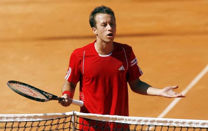 Philipp Kohlschreiber (Deutschland) reklamiert Tennis Herren Masters Series Hamburg 2008, ATP Tour Einzelbild Am Hamburger Rothenbaum Hamburg Enttäuschung Tennis Herren Masters Series Hamburg 2008, ATP Tour Einzelbild Am Hamburger Rothenbaum Hamburg Enttäuschung