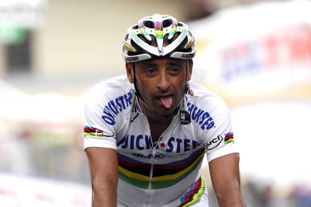 Paolo Bettini (Italien Quick Step) erschöpft - Radsport Herren Giro d Italia 2008, dItalia, Straßenradsport, Straße, Rad Einzelbild 7. Etappe: Vasto - Pescocostanzo Erschöpfung, Radsport Herren Giro d Italia 2008, dItalia, Straßenradsport, Straße, Rad Einzelbild 7. Etappe: Vasto - Pescocostanzo Erschöpfung,