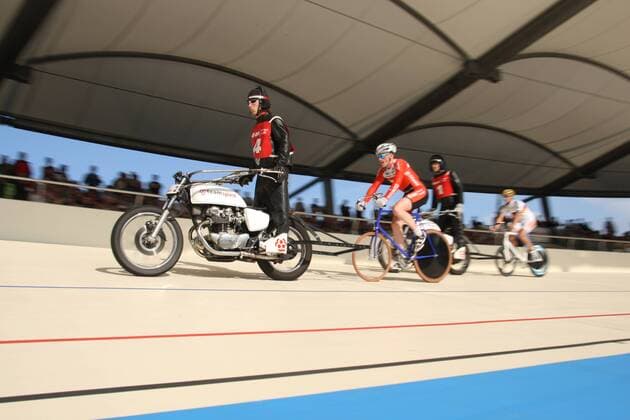 Matthias Hahn und Schrittmacher Ronald Adelmeyer (beide Deutschland) Radsport Herren Thüringen Open 2008, Bahnradsport, Bahn, , Bahnrad, Rad Gruppe Steher Steherrennen Erfurt Radsport Herren Thüringen Open 2008, Bahnradsport, Bahn, , Bahnrad, Rad Gruppe Steher Steherrennen Erfurt