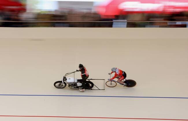 Matthias Hahn und Schrittmacher Ronald Adelmeyer (beide Deutschland) Radsport Herren Thüringen Open 2008, Bahnradsport, Bahn, , Bahnrad, Rad, Steherrennen, Steher Gruppe Erfurt Radsport Herren Thüringen Open 2008, Bahnradsport, Bahn, , Bahnrad, Rad, Steherrennen, Steher Gruppe Erfurt
