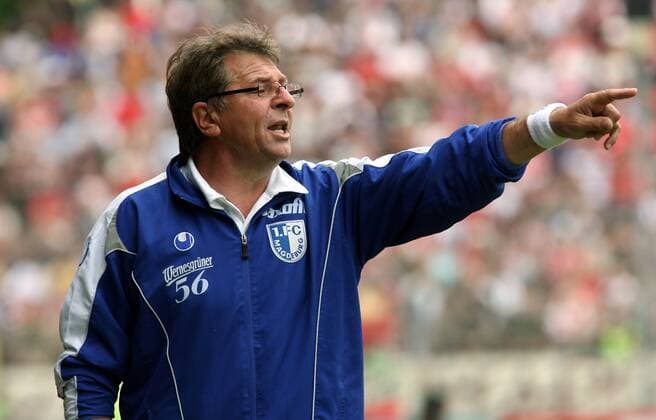 Trainer Paul Linz (Magdeburg) Fußball Herren Regionalliga Nord 2007 2008, 3. Liga, 1. FC Magdeburg Einzelbild Berlin Fußball Herren Regionalliga Nord 2007 2008, 3. Liga, 1. FC Magdeburg Einzelbild Berlin