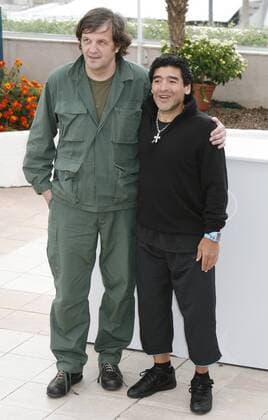 Diego Armando Maradona (Argentinien, re.) und Regisseur Emir Kusturica (Bosnien Herzegowina) während der 61. Filmfestspiele 2008 in Cannes -  (CAN20080520768) Fußball Herren 61. Internationale Filmfestspiele 2008, Internationales Filmfestival, Gruppe Cannes Fußball Herren 61. Internationale Filmfestspiele 2008, Internationales Filmfestival, Gruppe Cannes