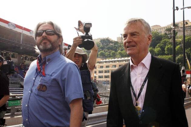 FIA Präsident Max Mosley (re.) und FIA Kommunikationschef Richard Woods (beide England) Motorsport Grand Prix Herren Großer Preis von Monaco 2008, Formel 1 Weltmeisterschaft, F1, F, GP, WM, Freies Training Gruppe Monte Carlo Motorsport Grand Prix Herren Großer Preis von Monaco 2008, Formel 1 Weltmeisterschaft, F1, F, GP, WM, Freies Training Gruppe Monte Carlo