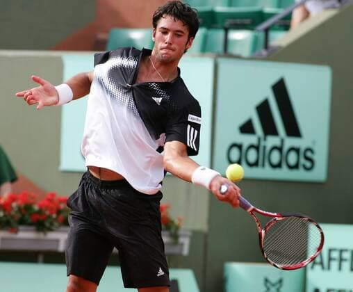 Jonathan Eysseric (Frankreich) Tennis Herren French Open 2008, ATP Tour, Grand Slam, Roland Garros Einzelbild Paris Dynamik,