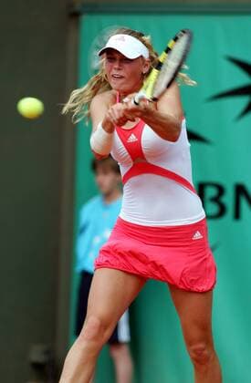 Caroline Wozniacki (Dänemark) Tennis Damen French Open 2008, WTA Tour, Grand Slam, Roland Garros Einzelbild Paris Dynamik,