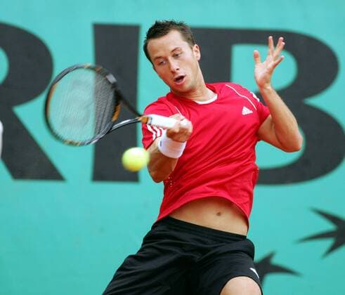 Philipp Kohlschreiber (Deutschland) Tennis Herren French Open 2008, Grand Slam, ATP Tour Einzelbild Roland Garros Paris Dynamik,
