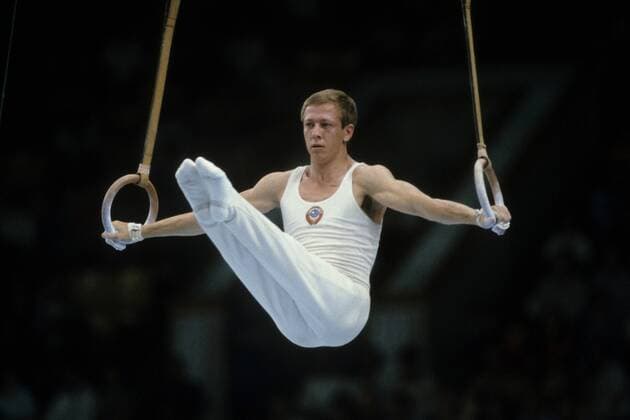 Nikolai Andrianov (Sowjetunion) Turnen OS Sommer Herren Olympische Spiele 1980, Sommerspiele, Kunstturnen, Geräteturnen, Nationaltrikot Einzelbild Moskau