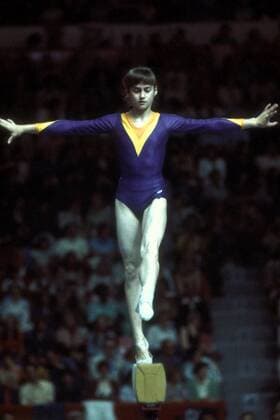 Nadia Comaneci (Rumänien) Turnen OS Sommer Damen Olympische Spiele 1976, Sommerspiele, Geräteturnen Kunstturnen Nationaltrikot Einzelbild Montreal