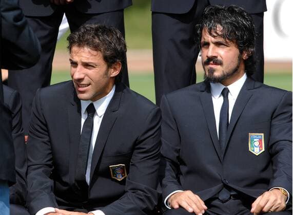 Alessandro del Piero (li.) und Gennaro Gattuso (beide Italien) - Fußball EM Herren Nationalmannschaft 2008, Pressetermin, Präsentation, Vorschau Euro, Vdig Gruppe