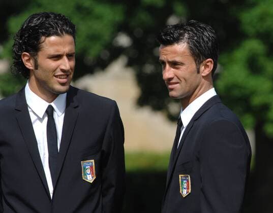 Fabio Grosso (li.) und Christian Panucci (beide Italien) - Fußball EM Herren Nationalmannschaft 2008, Pressetermin, Präsentation, Vorschau Euro, Vdig Gruppe