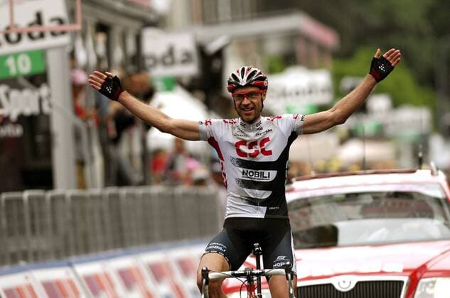 Jens Voigt (Deutschland CSC) gewinnt die 18. Etappe des Giro d Italia 2008 -  Radsport Herren Giro d Italia 2008, dItalia, Straßenradsport, Straße, Rad, Einzelbild 18. Etappe: Mendrisio - Varese Freude, Radsport Herren Giro d Italia 2008, dItalia, Straßenradsport, Straße, Rad, Einzelbild 18. Etappe: Mendrisio - Varese Freude,