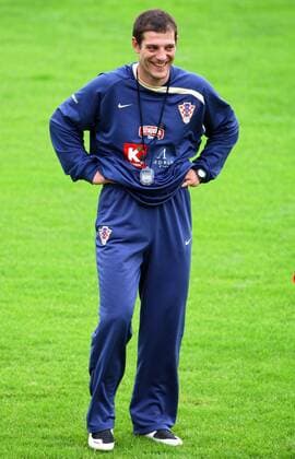 Nationaltrainer Slaven Bilic (Kroatien) zufrieden -  Fußball EM Herren Vorschau EURO 2008, Nationalmannschaft, Training Einzelbild Oberwart Freude,