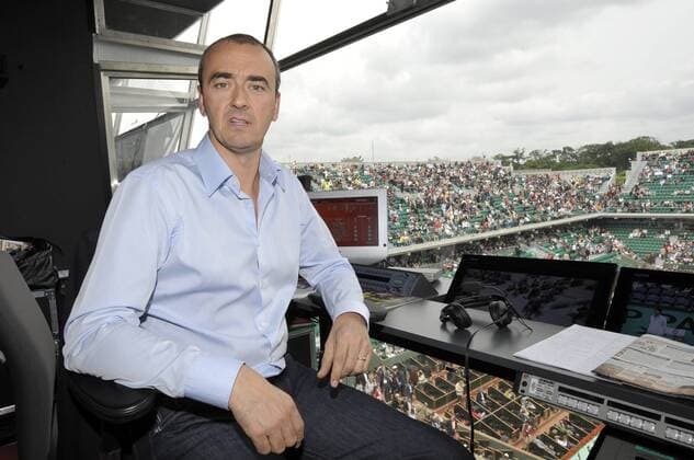 Sportkommentator Francois Brabant (Frankreich France Television) -  (pan26294) Tennis Damen French Open 2008, Grand Slam, WTA Tour Einzelbild Roland Garros Paris