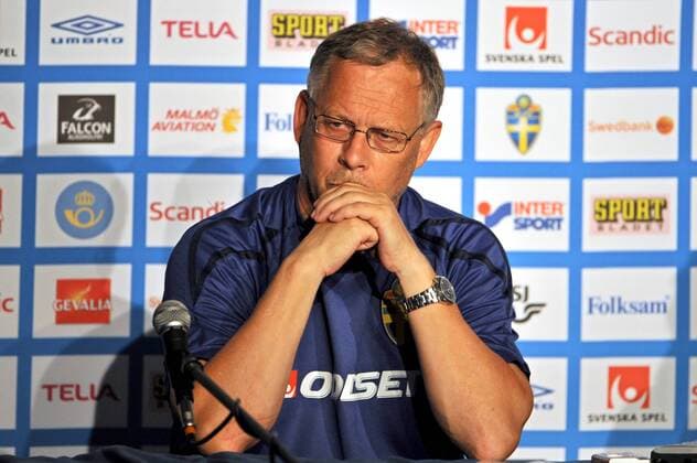 Nationaltrainer Lars Lagerbäck (Schweden) - Pressekonferenz -  Fußball EM Herren Vorschau Euro 2008, Nationalteam, Pressekonferenz, Pressetermin, Vdig Einzelbild Lugano Nachdenklichkeit,