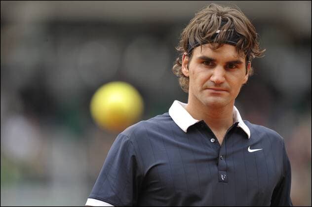 Roger Federer (Schweiz) -  Tennis Herren French Open 2008, Grand Slam, ATP Tour Einzelbild Roland Garros Paris