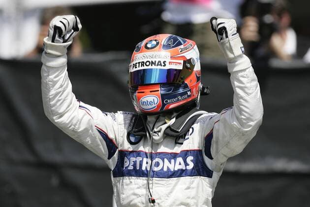 Robert Kubica (Polen BMW Sauber) gewinnt den GP Kanada 2008 - Motorsport Grand Prix Herren Großer Preis von Kanada 2008, Formel 1 Weltmeisterschaft, F1, F, GP, WM, Einzelbild Montreal Freude, Motorsport Grand Prix Herren Großer Preis von Kanada 2008, Formel 1 Weltmeisterschaft, F1, F, GP, WM, Einzelbild Montreal Freude,