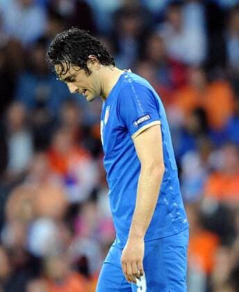 Luca Toni (Italien) enttäuscht - Fußball EM Herren EURO 2008, Länderspiel, Nationalmannschaft, Nationaltrikot Einzelbild Bern Fußball EM Herren EURO 2008, Länderspiel, Nationalmannschaft, Nationaltrikot Einzelbild Bern