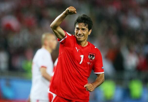 Ivica Vastic (Österreich) - Torjubel - Fußball Länderspiel Herren Euro 2008, EM, Nationalteam, Nationalteam,, Nationaltrikot Einzelbild Wien Freude,