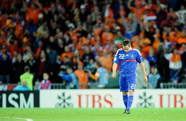 Franck Ribery (Frankreich) enttäuscht - Fußball EM Herren EURO 2008, Länderspiel, Nationalmannschaft, Nationaltrikot Einzelbild Bern Enttäuschung,