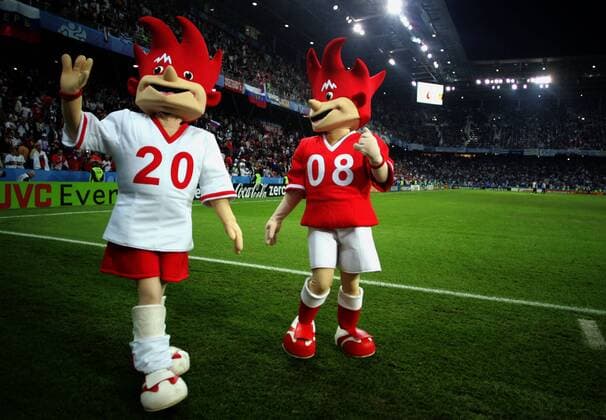 Trix und Flix, Maskottchen der EURO 2008 -  (080614IDE009) Fußball Länderspiel Herren EURO 2008, EM, Nationalteam Gruppe Salzburg