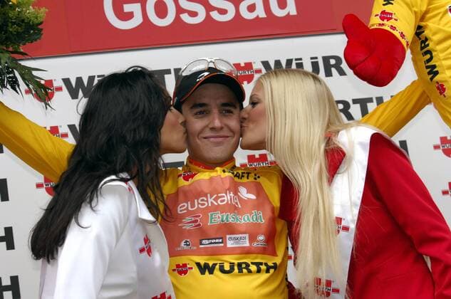 Igor Anton Hernandez (Spanien Euskaltel Euskadi) im gelben Trikot nach der 3. Etappe der Tour de Suisse 2008 -  Radsport Herren Tour de Suisse 2008, Straßenradsport, Straße, Rad, ProTour Gruppe 3. Etappe: Flums - Gossau Radsport Herren Tour de Suisse 2008, Straßenradsport, Straße, Rad, ProTour Gruppe 3. Etappe: Flums - Gossau
