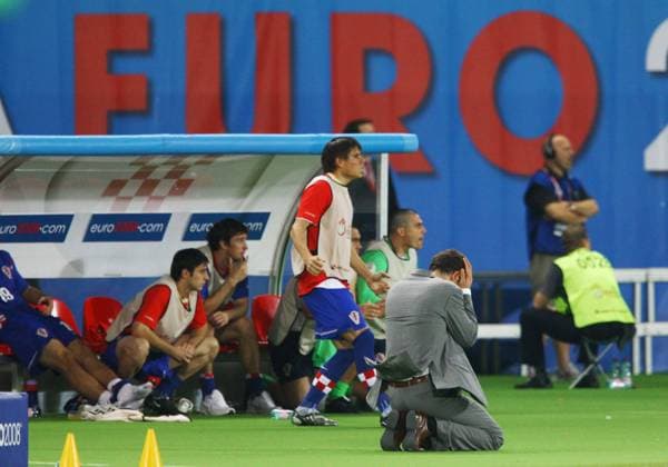 Nationaltrainer Slaven Bilic (Kroatien) enttäuscht Fußball EM Herren EURO 2008, Länderspiel, Nationalteam, Kroatien Gruppe o0 Viertelfinale Wien Verzweiflung,