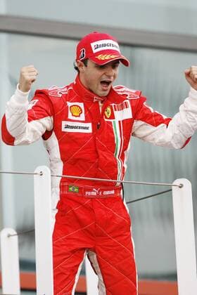 Felipe Massa (Brasilien Ferrari) - Sieger GP von Frankreich 2008 -  Motorsport Grand Prix Herren Großer Preis von Frankreich 2008, Formel 1 Weltmeisterschaft, F1, F, GP, WM Einzelbild Magny Cours Freude,
