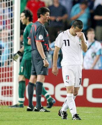 Antonio di Natale (Italien) enttäuscht Fußball EM Herren Euro 2008, Länderspiel, Nationalmannschaft, Einzelbild Wien