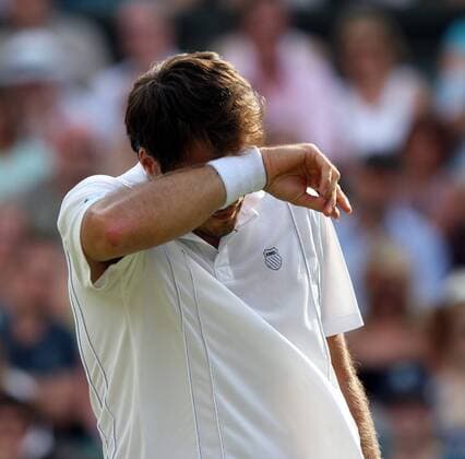 Thomas Haas (Deutschland) enttäuscht -  Tennis Herren All England Championships 2008, Grand Slam, ATP Tour Einzelbild Wimbledon London Enttäuschung,