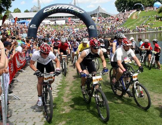 Start zum 24 Stunden Mountainbike Rennen in München Mountainbike 24 Stunden Rennen 2008, Radsport, Rad, 24h race, 24 h Gruppe München