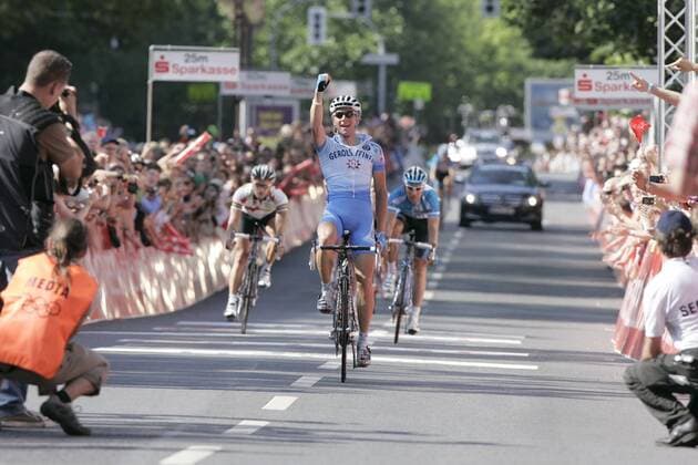 Fabian Wegmann (Deutschland Gerolsteiner) - Deutscher Meister 2008 Radsport LM Herren Deutsche Meisterschaft 2008, Straßenradsport, Straße, Rad, Gruppe Bochum Freude,