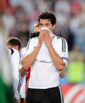 Michael Ballack (Deutschland) enttäuscht - Fußball EM Herren EURO 2008, Finale, Nationalteam, Vdig Einzelbild Wien Enttäuschung,